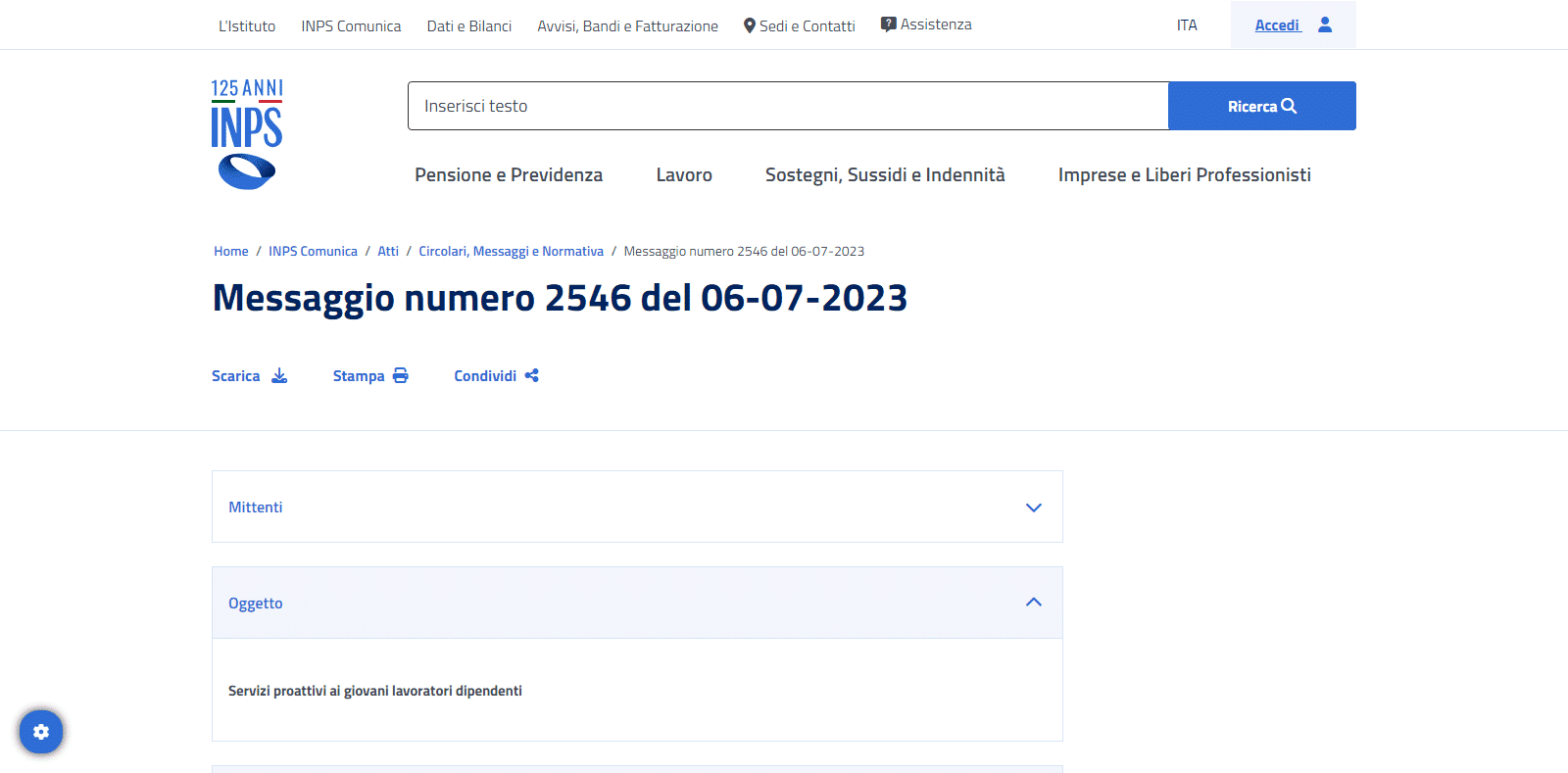 INPS servizi proattivi ai giovani lavoratori dipendenti quali sono