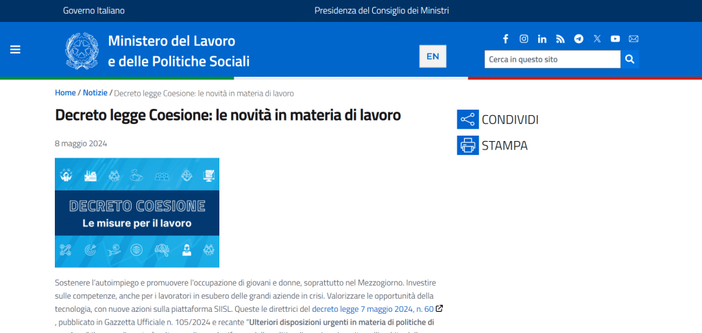 Bonus Assunzioni, Decreto Coesione: Incentivi Giovani, Donne, ZES