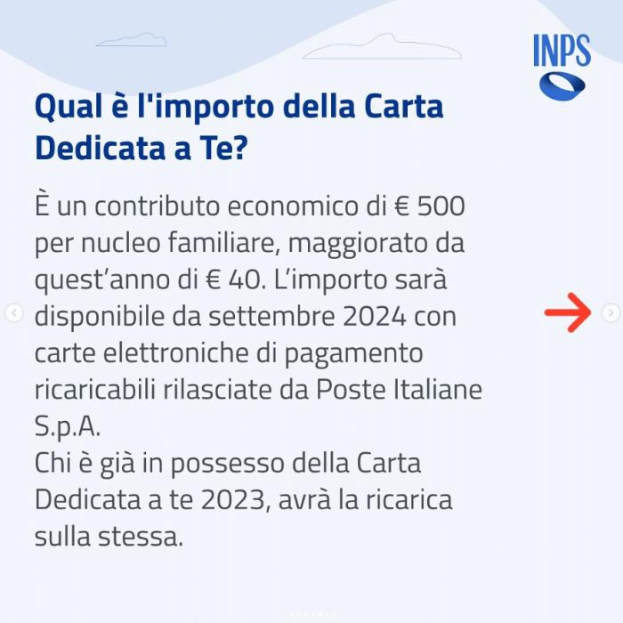 Carta dedicata a te, ricarica da 500 euro sulla vecchia card