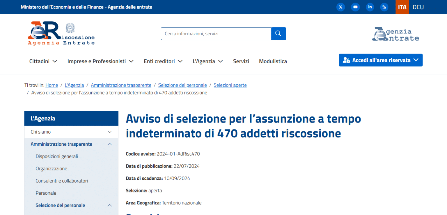 Concorso Agenzia Entrate Riscossione Per 470 Posti: Cosa Sapere