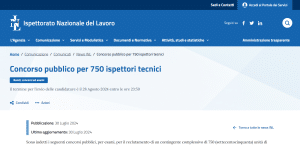 Concorso Ispettorato Nazionale del Lavoro 2024 - Bando INL per 750 posti